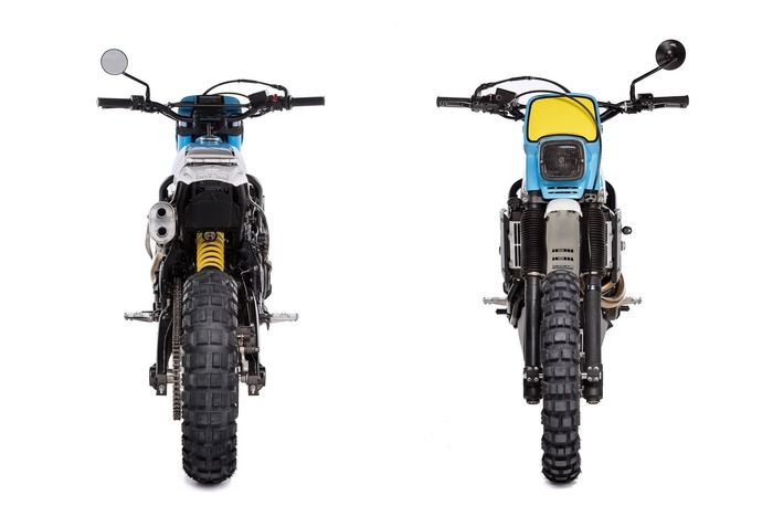 Tampilann depan dan belakang dari Yamaha XSR700 TT