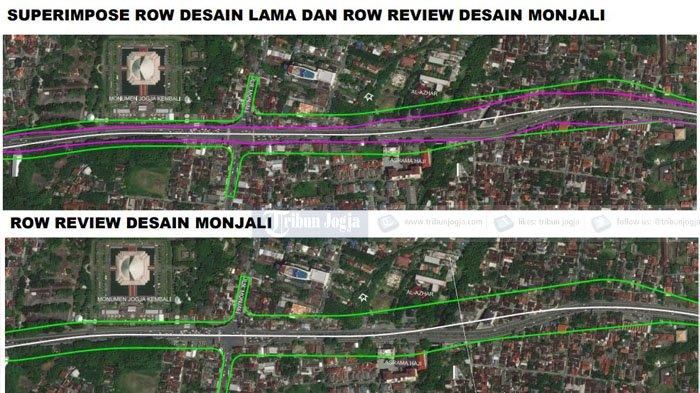 Penampakan rencana jalan Tol Yogyakarta-Solo yang melewati simpang Monjali