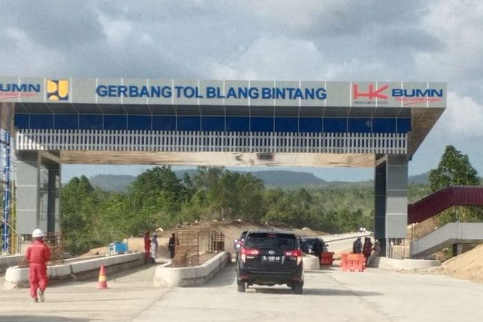 Gerbang Tol Blang Bintang, bagian dari Ruas Tol Banda Aceh-Sigli akan berooerasi secara fungsional pada mudik Lebaran 2020. 