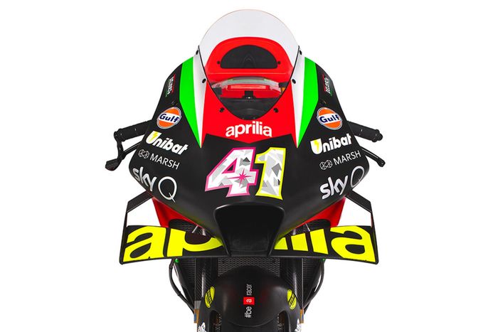 Tampak depan livery motor MotoGP Aprilia RS-GP 2020