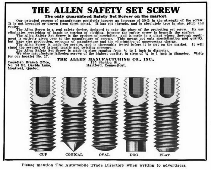 Hex screw buatan William G. Allen yang tentunya harus dibuka dengan Allen key