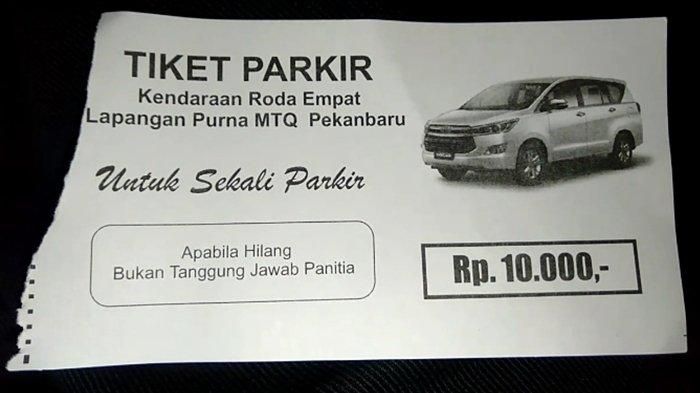 Tiket parkir ilegal bertarif Rp 10 ribu