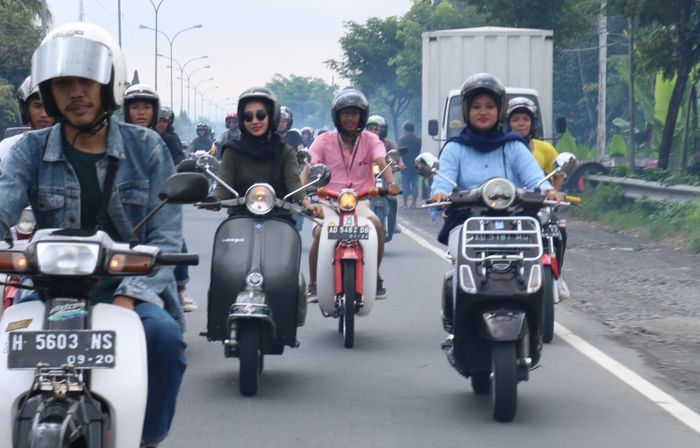 Peserta Sunmori di Boyolali menggunakan berbagai jenis motor