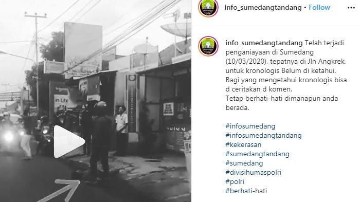 Video viral aksi pengeroyokan di Sumedang (Instagram)