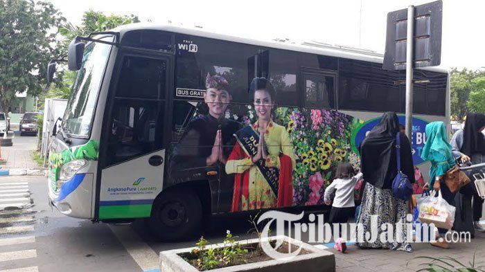 Ilustrasi halte pemberhentian bus di Bandara Juanda