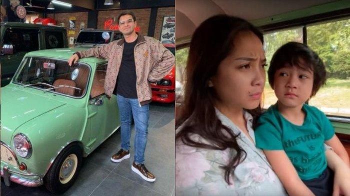 Keluhan Nagita Slavina melihat kondisi mobil klasik Raffi Ahmad. (Instagram @andreastaulany dan YouTube Rans Entertainment)
