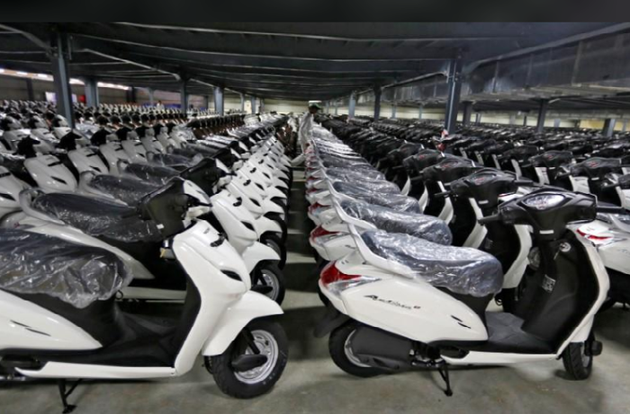 Foto Skuter baru yang dirakit pabrik Honda Motorcycle &amp; Scooter India di Vithalapur, negara bagian barat Gujarat