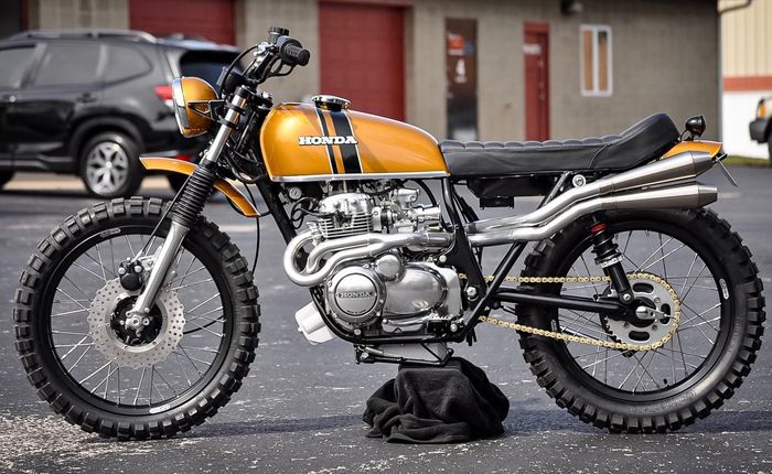 Honda CB350F bergaya scrambler