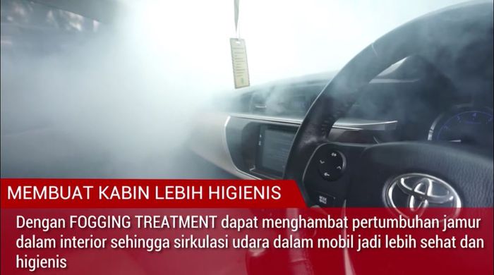 Kondisi interior mobil saat fogging di Autoglaze