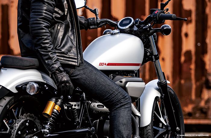 Sosok Yamaha Bolt jika dilihat dari dekat.