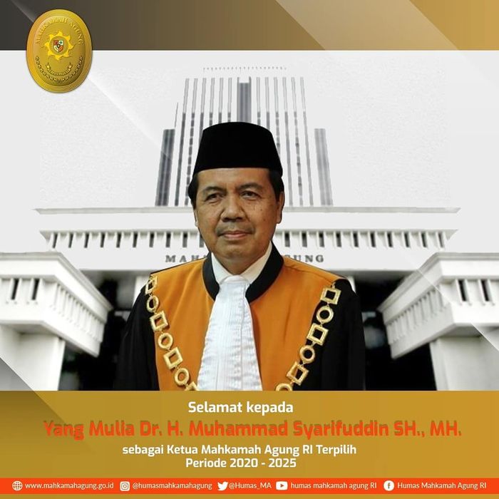 Muhammad Syarifuddin resmi menjabat sebagai Ketua MA yang baru