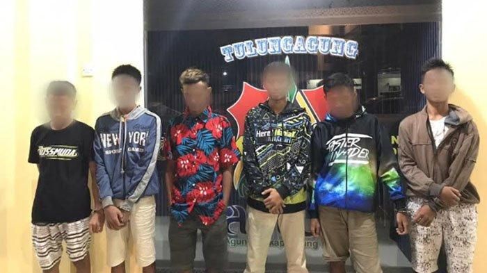 Enam pemuda Kediri pelaku balap liar yang ditangkap di Tulungagung