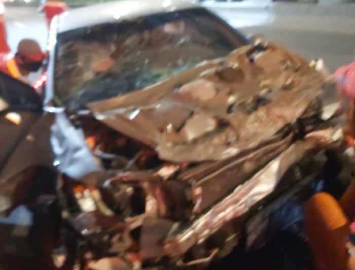 Kondisi Honda Civic FB2 usai terjang enam pekerja tol JORR hingga lima tewas