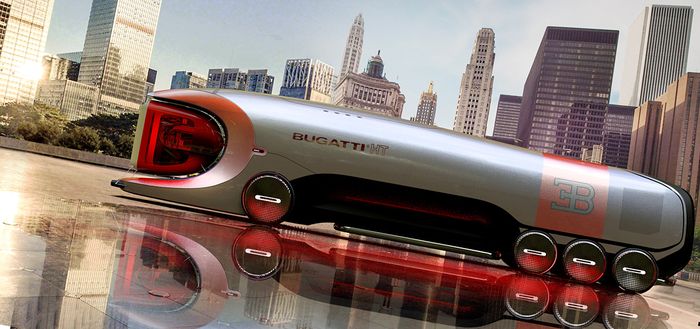 Desain Bugatti Hyper Truck tampak samping