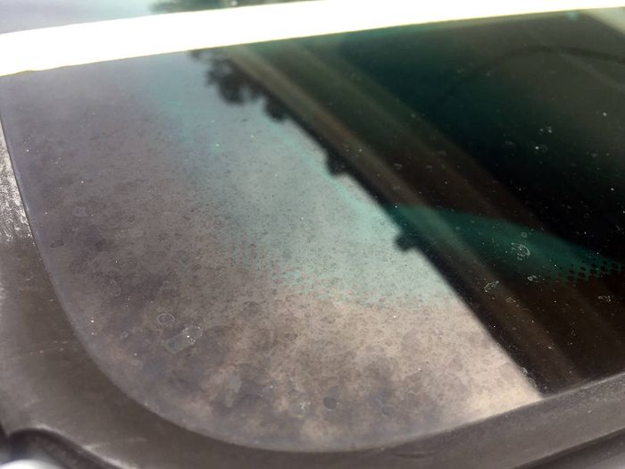 Ilustrasi jamur kaca pada mobil