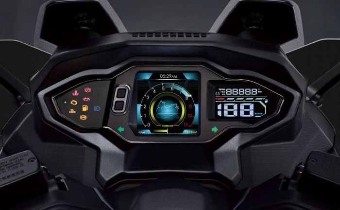 SYM Maxsym TL500 menggunakan layat LCD TFT 4,5 inci