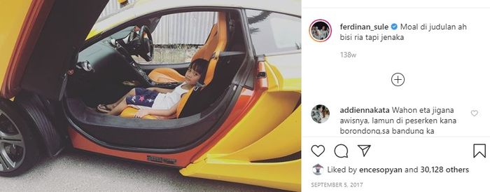 Unggahan foto di akun instagram Sule