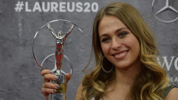 Sophia Floersch saat memenangkan Laureus World Sports Award untuk kategori World Comeback of the Year tahun 2019