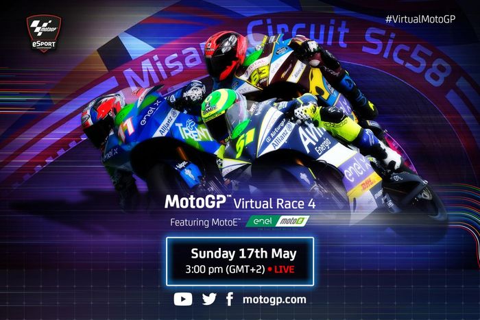MotoGP Virtual Race IV kembali diadakan akhir pekan ini, Minggu (17/5/2020). Kabar serunya Valentino Rossi kembali ikut balapan virtual MotoGP