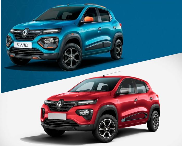 Renault Climber (atas) dan Renault Kwid (bawah), mobil yang dibangun dengan platform yang sama