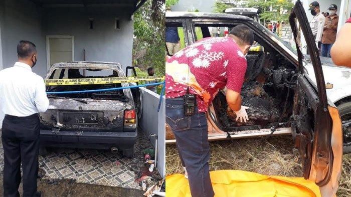 Sebuah Daihatsu Charade habis dilalap si jago merah di Pandaan, Pasuruan, Senin (26/5)