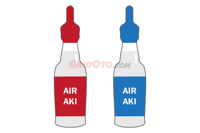 Air aki biasa dikemas dalam dua macam label yakni berwarna merah dan biru