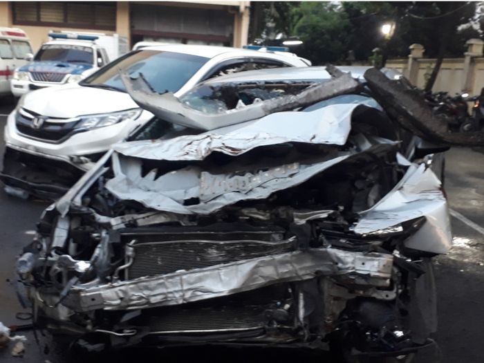 Kendaraan bekas kecelakaan di Subdit Gakkum Ditlantas Polda Metro Jaya