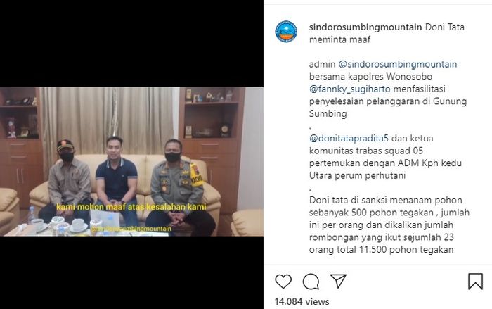 Doni Tata hadir bersama ketua komunitas trabas Squad 05 Yogyakarta dan didampingi Kapolres Wonosobo, AKBP Frankky Ani Suhiharto