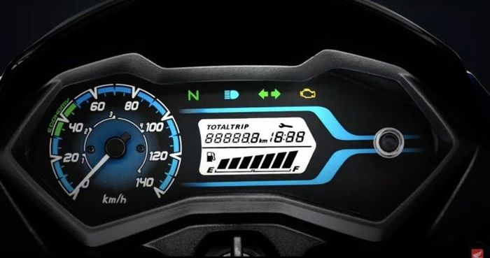 Honda Livo menggunakan panel instrumen semi-digital