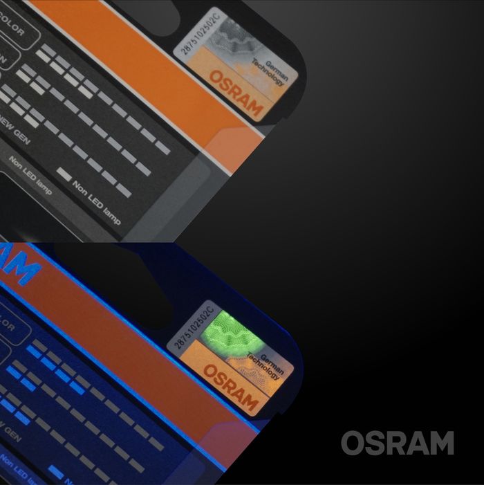Mulai dari Osram T19 LED New Gen, semua produk asli Osram ada stiker hologramnya