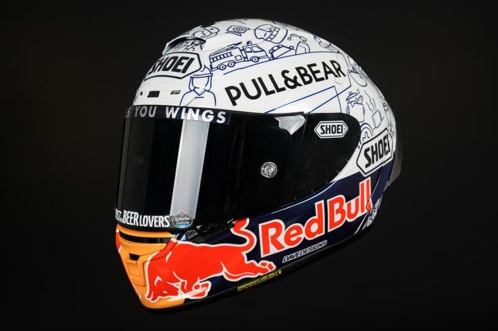 Motif atau livery helm Alex Marquez untuk di MotoGP Spanyol 2020