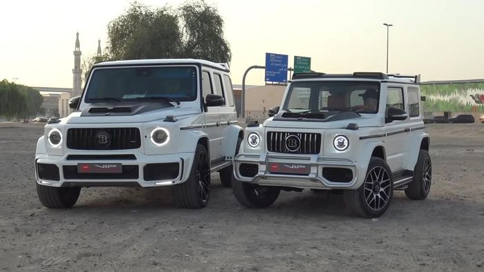 Tampilan Suzuki Jimny ala Brabus 800 saat berjejer dengan G-Class