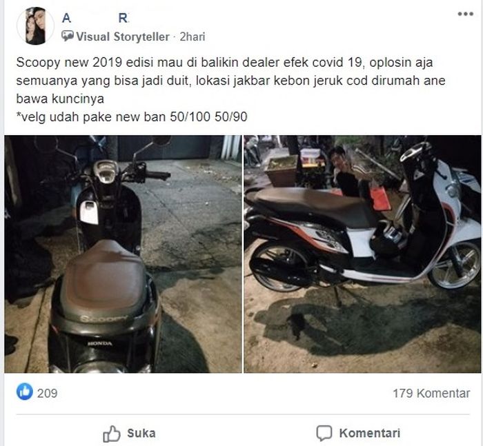 Postingan AR di grup HONDA BEAT INDONESIA