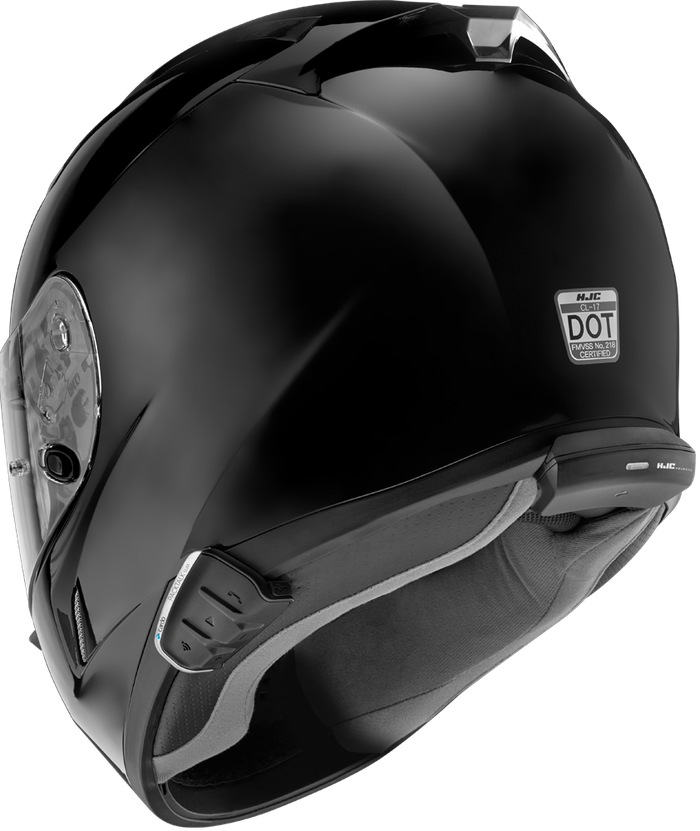 Ilustrasi Packtalk slim terpasang di helm