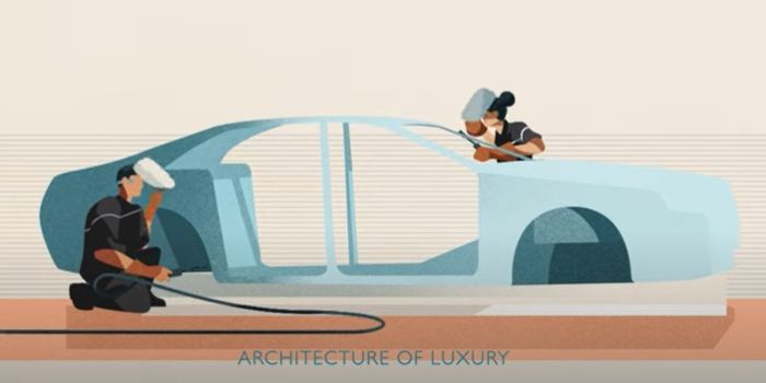 Tangkapan layar video animasi Rolls-Royce Ghost terbaru