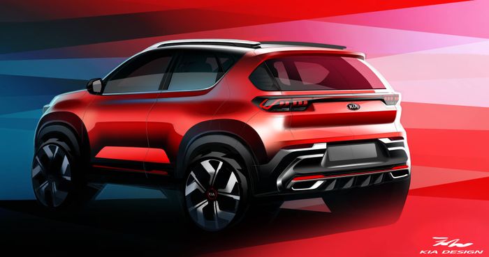 Hasil render tampilan belakang All New KIA Sonet