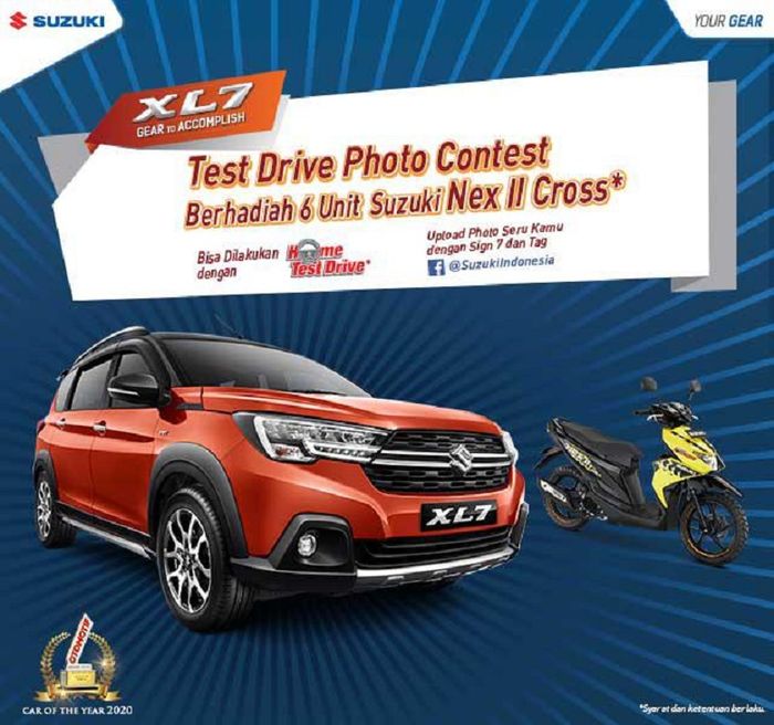 Test drive photo contest berhadiah 6 unit Suzuki Nex II Cross