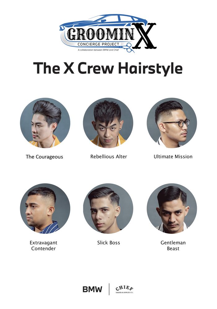 Model rambut yang bisa dipilih di program GroominX Project