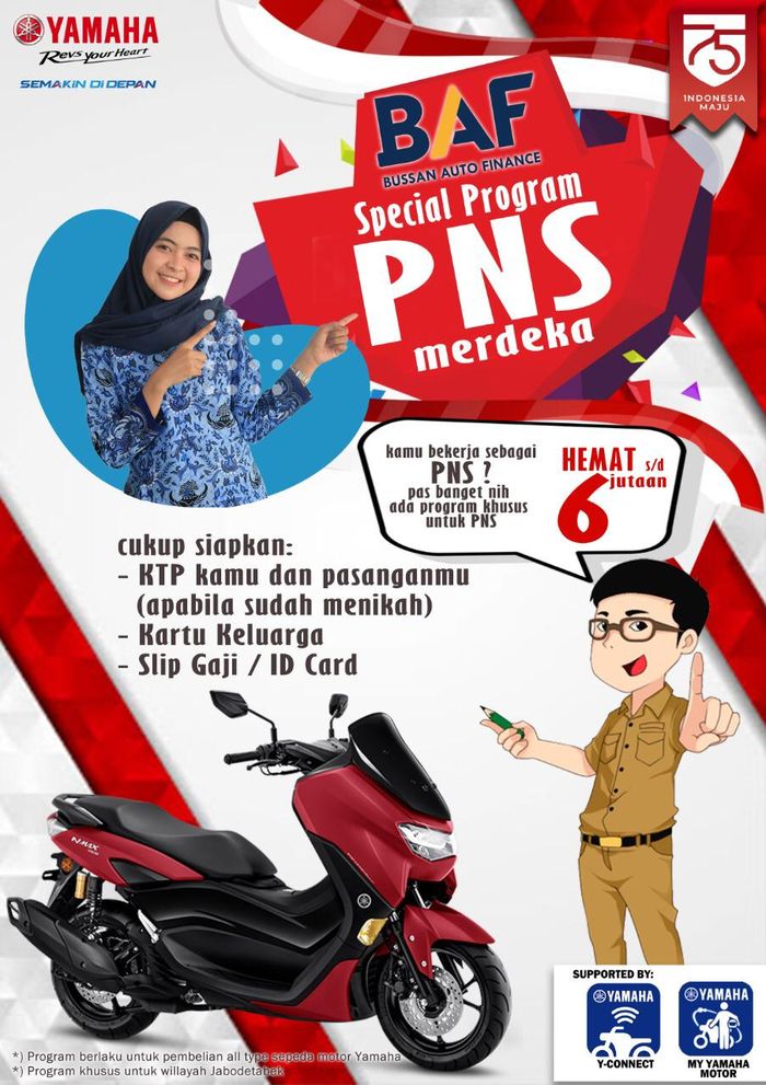 Program promo dari Yamaha untuk para PNS dalam rangka kemerdekaan Indonesia ke 75