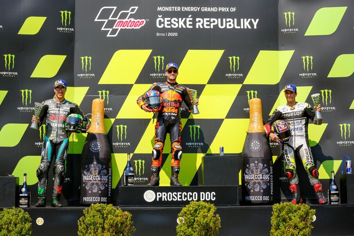 Brad Binder dan Johann Zarco memiliki poin sama, begitu juga dengan Franco Morbidelli dan Andrea Dovizioso di klasemen sementara pembalap MotoGP 2020