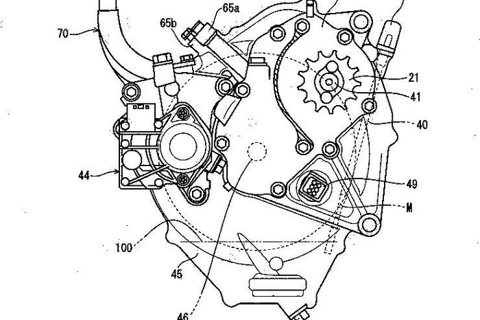 Gambar paten motor listrik Honda berbasis CB125R