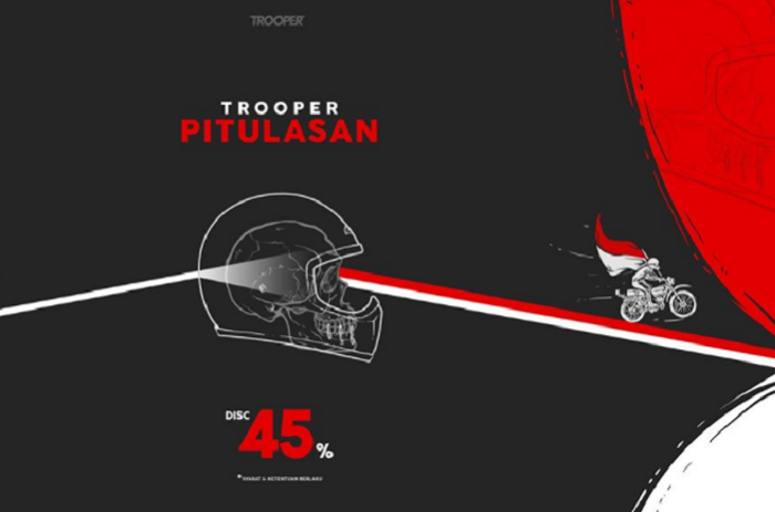 promo diskon helm dari Trooper Custom Helmet sampai 45 persen