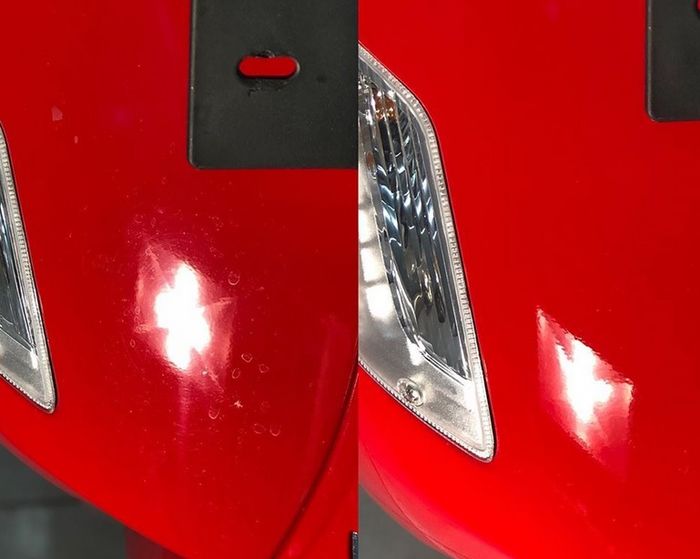 Perbandingan sebelum dan sesudah proses dekontaminasi dan coating