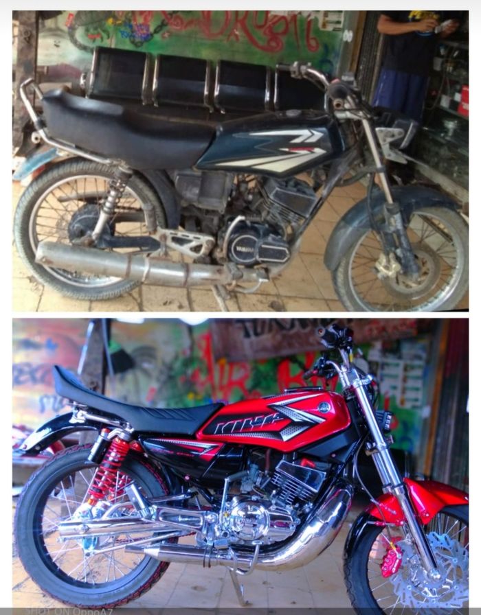 Perbandingan Yamaha RX-King milik pelanggan asal Bangka Belitung sebelum dimodif dan setelah dimodif