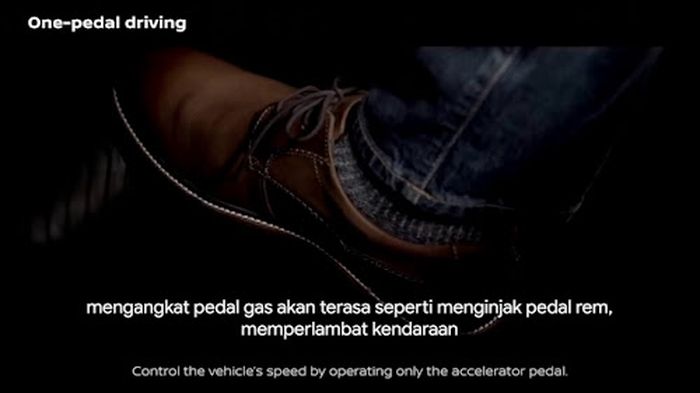 Ilustrasi cara kerja teknologi one pedal operation di segmen Car Tech Update IOOF 2020.