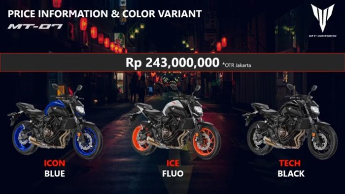 Pilihan warna dan harga Yamaha MT-07