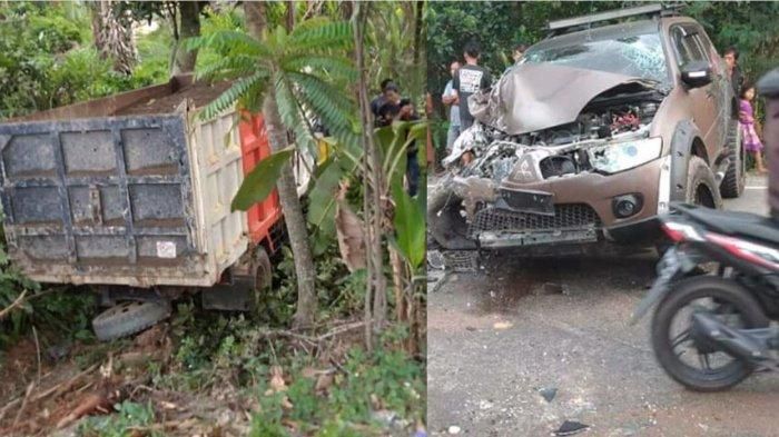 Kecelakaan adu wajah Mitsubishi Pajero Sport hantam truk pasir di Muaro Jambi