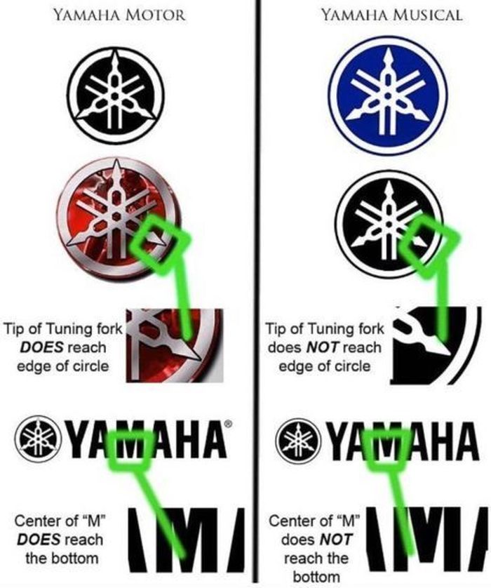 Perbedaan logo dan font Yamaha Motor dan Yamaha Music