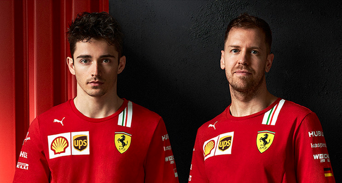 Charles Leclerc dan Sebastian Vettel