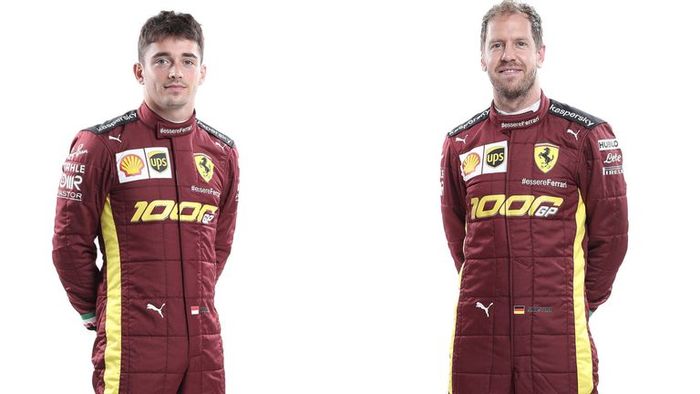 Baju pembalap Ferrari di F1 Tuscan 2020